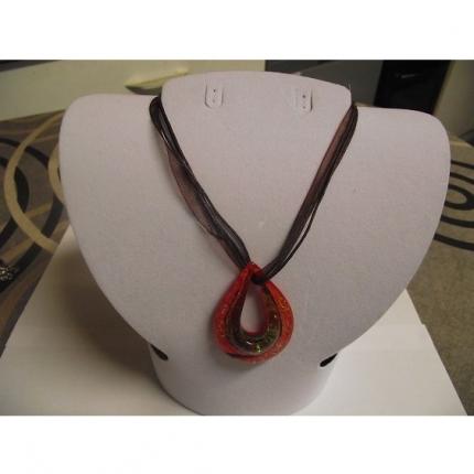 Collier-Murano-ovale rouge-multicouleur