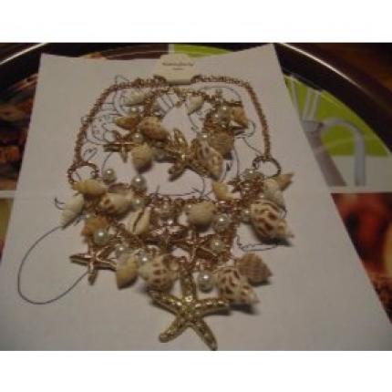 Parure collier 45-51 cm -bracelet perle coquillage fantaisie Longueur 23 cm