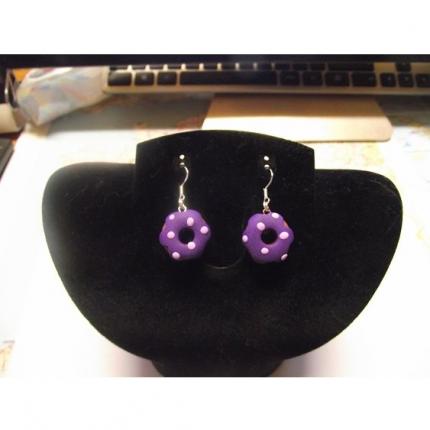 Boucle d oreille donuts violet-point violet clair