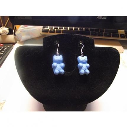 Boucle d oreille ours bleu