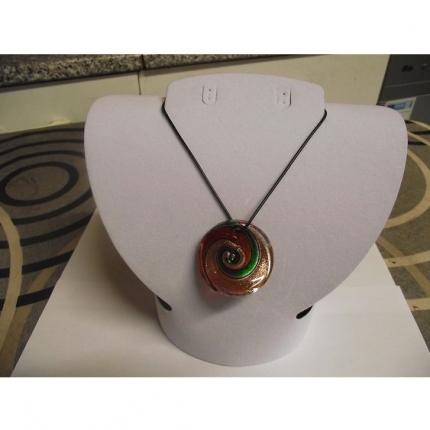 Collier-Murano-rond vert rouge-multicouleur-doré