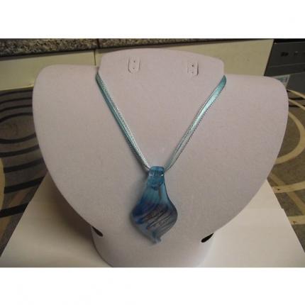 Collier-Murano-bleu clair-motif doré