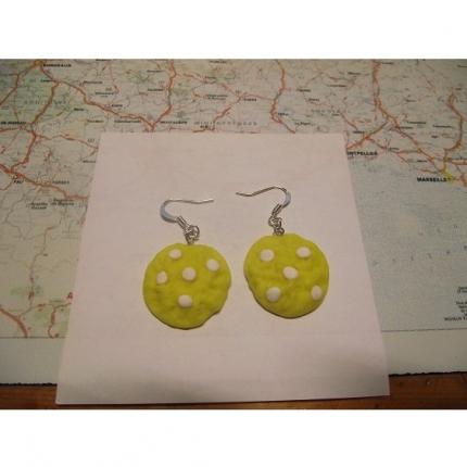 Boucle d oreille cookies-jaune